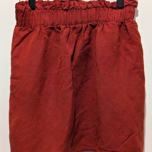 Bershka Burnt Orange Linen Blend Mini Skirt - Picture 7 of 9